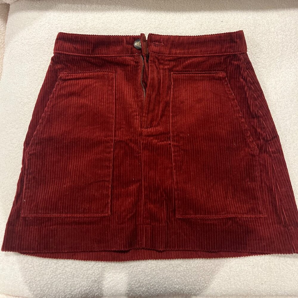 H&M Burgundy Corduroy Skirt